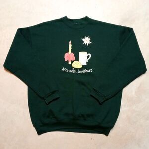 Vintage Moravian Lovefeast Sweatshirt Size XL Made in USA Christmas Holiday